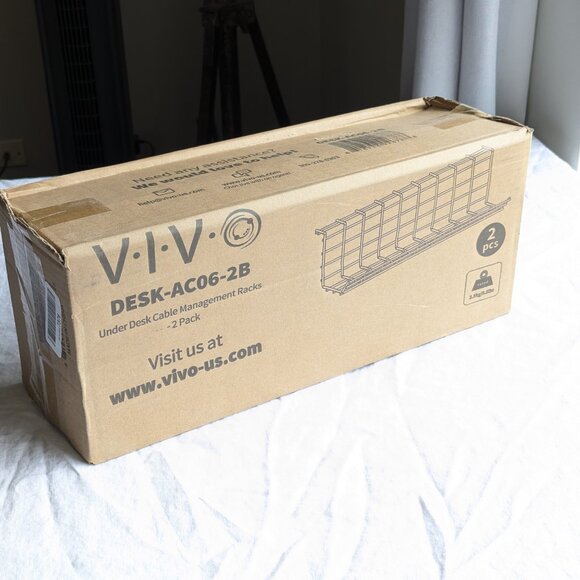 NEW in Box VIVO Under Desk Cable Management Racks 2 pack DESK-AC06-2B - Picture 5 of 12